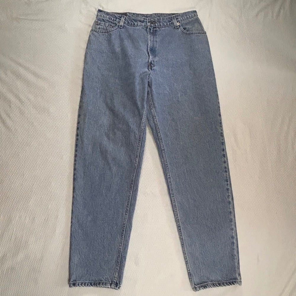 Levis 550 Vintage 90s Relaxed‎ Tapered Leg Mom Jeans Medium Wash Womens 16 Reg M